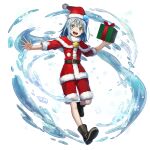  1other :d alternate_costume ankle_boots artist_request belt black_belt black_boots blue_hair boots capelet christmas_present creature_hair_ornament full_body fur-trimmed_capelet fur-trimmed_headwear fur-trimmed_jacket fur-trimmed_shorts fur_trim game_asset gift grand_summoners hands_up hat holding holding_gift jacket long_hair looking_at_viewer official_art open_mouth pom_pom_(clothes) red_capelet red_hat red_jacket red_shorts rimuru_tempest rimuru_tempest_(slime) santa_costume santa_hat shorts simple_background slime_(substance) smile solo teeth tensei_shitara_slime_datta_ken third-party_source tongue transparent_background upper_teeth_only white_fur yellow_eyes 