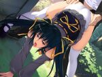  1boy 1girl ahegao all_fours ass bent_over black_hair blush clothed_sex clothing_aside cum cum_in_mouth detached_sleeves doggystyle dutch_angle fuuki_iinchou_seira game_asset hair_ribbon hetero ishigaki_takashi long_hair non-web_source official_art open_mouth outdoors panties panties_aside purple_eyes ribbon saliva saotome_seira self-datamine sex sex_from_behind shoes skirt solo_focus tears thighhighs tongue tongue_out twintails underwear variant_set visual_novel_cg white_panties white_thighhighs 