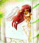  angel blue_eyes breasts bright brown_fur dress eyelashes feathered_wings female flower fur hair long_hair looking_at_viewer mammal negazell plant red_hair rodent sally_acorn sega smile solo sonic_(series) squirrel tiara wings 
