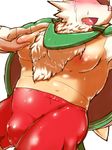  barazoku body_hair bulge chesnaught chest_hair clothing disembodied_hand duo fur human male mammal muscles nintendo nipple_pinch open_mouth pok&eacute;mon rodent sweat teeth tongue underwear video_games white_fur 炙りサーモン_(artist) 
