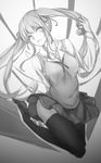  a430dp aki_tomoya collarbone doll glasses greyscale long_hair long_legs monochrome open_mouth saenai_heroine_no_sodatekata sawamura_spencer_eriri school_uniform shoes skirt solo thighhighs twintails 