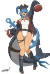  1girl absurdres anchor arm_up belt black_boots black_jacket blue_eyes blue_one-piece_swimsuit boots brown_belt coat collarbone commentary_request eyepatch fins fish_tail groin hair_over_one_eye hat highleg highleg_one-piece_swimsuit highres jacket jewelry large_tail long_sidelocks looking_at_viewer medium_hair multicolored_hair one-piece_swimsuit one_eye_covered one_side_up open_clothes open_coat open_mouth original pirate_hat ribbon ring scalap scar scar_on_tail shark_girl shark_print shark_tail sharp_teeth sidelocks signature simple_background single_sleeve_past_fingers solo streaked_hair swimsuit tail tail_belt tail_ornament tail_ribbon teeth thigh_strap two-tone_one-piece_swimsuit white_background white_one-piece_swimsuit 