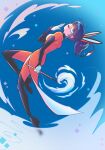  1girl animal_ears bagsanhui5 blue_background blue_hair bodysuit commentary_request cosplay dress flute fox_ears from_side full_body highres holding holding_flute holding_instrument instrument korean_commentary marinette_dupain-cheng miraculous_ladybug open_mouth orange_bodysuit orange_dress ponytail rena_rouge rena_rouge_(cosplay) smile solo 