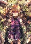  bad_id bad_twitter_id blonde_hair hair_ribbon hat leaf mishaguji moriya_suwako nature plant purple_eyes ribbon short_hair skura01 snake solo touhou vines 