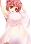  1girl breasts brown_eyes curvy erect_nipples huge_breasts irie_tamaki looking_at_viewer majestic_prince open_mouth red_hair shadoued smile solo thick_thighs transparent_clothes wide_hips 