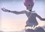  absurdres armpits big_chunger cloud commentary_request earrings hair_up highres jewelry jujutsu_kaisen looking_up navel pink_hair shadow sky sunset uro_takako 