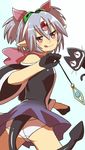  :q animal_ears ass bell cat demon_tail duel_monster gloves grey_hair highres hypnosister jewelry looking_back panties pendant pointy_ears red_eyes tail third_eye tongue tongue_out underwear weaboo yuu-gi-ou 