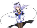  1girl 2000s_(style) amagi_nanaha black_pantyhose blush breasts cable choker cleavage closed_eyes collarbone cowboy_shot dress elbow_gloves embarrassed facing_viewer frills game_asset gloves headgear large_variant_set long_hair magical_girl mahou_senshi_(series) mahou_senshi_symphonic_knights medium_breasts non-web_source official_art open_mouth pantyhose puffy_sleeves purple_hair ribbon saitou_natsuki self-datamine short_sleeves simple_background skirt smile solo standing symphonic_sugar tachi-e thigh_gap transparent_background variant_set white_gloves yellow_ribbon 