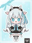  1girl :d amanogawa_shiina_(artist) animal_ears animated animated_gif antler_ring antlers beanie black_coat black_dress black_hairband black_hat black_socks blue_background blue_bow blue_bowtie blue_eyes blue_ribbon blush boots bow bowtie buttons chibi chibi_only closed_mouth coat coat_dress deer_antlers deer_ears deer_girl double-breasted double-parted_bangs dress ear_ribbon frilled_socks frills full_body fur-trimmed_collar fur-trimmed_dress fur_trim hairband hat highres horns lace-up_boots long_hair looking_at_viewer maid_headdress multiple_expressions official_alternate_costume official_art open_mouth outline phase_connect pocket pom_pom_(clothes) ribbon short_dress sidelocks simple_background slideshow_animation smile snowflakes socks solo sparkle standing third-party_source two-tone_hat virtual_youtuber white_boots white_bow white_coat white_hair white_hat white_outline winter_clothes 