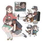  ... 1boy 1girl :t animification ankle_socks backpack bag baseball_cap black_eyes black_hat black_shoes black_skirt black_vest blue_headband blue_sweater blush blush_stickers book bowl braces brother_and_sister brown_hair chair chibi chibi_on_head child chinese_commentary chips_(food) closed_eyes closed_mouth commentary_request crumbs dipper_pines eating feet_up food food_in_mouth food_on_face from_side frown full_body girl_on_top grappling_hook gravity_falls green_bag green_skirt green_sweater grey_pants grin hair_between_eyes hair_over_shoulder hand_on_another's_head hat headband highres holding holding_book holding_paper hood hooded_vest hoodie invisible_chair invisible_floor kneehighs kneeling lap_pillow long_hair long_sleeves looking_at_another looking_at_viewer looking_to_the_side lying lying_on_person ma_fu mabel_pines medium_skirt multiple_views on_floor on_head on_stomach open_book open_clothes open_vest orange_sweater pants paper parted_hair pencil_skirt portrait reading red_headband red_shirt red_sweater shaded_face shirt shoes short_hair siblings side_part sideways_glance simple_background sitting skirt smile socks spoken_ellipsis standing sweater t-shirt the_pose turtleneck turtleneck_sweater twins two-tone_hat u_u vest walking white_background white_hat white_socks yellow_socks 