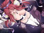  1girl 2000s_(style) 6+boys blush bottomless breasts censored closed_eyes crucifixion elbow_gloves from_above game_asset gloves hetero humiliation large_breasts long_hair magical_girl mahou_senshi_(series) mahou_senshi_princess_tear mosaic_censoring multiple_boys nipples no_bra no_panties non-web_source official_art open_clothes open_mouth open_shirt princess_tear public_indecency pussy pussy_juice red_hair ribbon sad saitou_natsuki self-datamine solo_focus tearna_lilian_transylveil thighhighs variant_set visual_novel_cg 