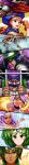 4girls 5boys absurdres alena_(dq4) armor beard blue_eyes blue_gem blue_hair blunt_bangs brey brown_gloves brown_hair cape circlet clift closed_mouth commentary_request dragon_quest dragon_quest_iv facial_hair fire gem gloves green_eyes green_hair helmet hero_(dq4) heroine_(dq4) highres long_hair looking_at_viewer manya_(dq4) minea_(dq4) multiple_boys multiple_girls mustache old old_man open_mouth pauldrons purple_eyes purple_hair red_cape red_eyes ryan_(dq4) sengoku_esuji short_hair shoulder_armor shouting smile tall_image torneko 