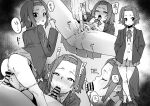  1boy 1girl :>= anus ass bar_censor blazer blush censored commentary_request fellatio fingering fingering_through_clothes greyscale hairband hands_in_pockets heart heart-shaped_pupils hetero highres imminent_penetration jacket k-on! looking_to_the_side monochrome nose_blush nukosann open_mouth oral paid_reward_available panties panties_around_thighs panty_pull pleated_skirt pussy pussy_juice pussy_juice_trail sakuragaoka_high_school_uniform school_uniform sex short_hair skirt speech_bubble spread_legs sweatdrop symbol-shaped_pupils tainaka_ritsu through_clothes underwear 