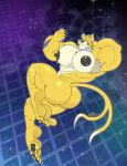 5_fingers 5_toes abs anthro areola armpit_tuft big_areola big_butt big_muscles big_pecs black_fingernails black_nails black_nipples black_toenails buizel butt colored_nails dated dipstick_tail eyebrows eyewear feet fingernails fingers fur generation_4_pokemon glistening glistening_body grey_armpit_hair grid_lines hand_on_back hi_res holding_eyewear holding_object holding_sunglasses huge_muscles looking_at_viewer male markings multicolored_body multicolored_fur muscular muscular_anthro muscular_male nails nintendo nipples nude nude_anthro nude_male pale_countershading pattern_background pecs pokemon pokemon_(species) pose posing_nude rxq signature simple_background sunglasses tail tail_markings toenails toes two_tone_body two_tone_fur yellow_body yellow_fur