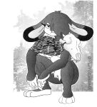 absurd_res alternate_species animal_skin anthro arm_tuft big_breasts big_ears big_hands bone breasts chest_tuft efradraws eyebrows female fur graphite_(artwork) hair hi_res lagomorph leporid mammal markings monochrome multicolored_body multicolored_fur navel northwind_(efradraws) one_eye_obstructed pelt_clothing pubes pubes_exposed pupils rabbit short_hair short_tail shoulder_tuft simple_background sitting sketch skull solo spots spotted_body spotted_fur tail thick_eyebrows thick_thighs traditional_media_(artwork) tuft two_tone_body two_tone_fur white_background yamane_(efradraws)