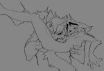 2026 4_fingers anal anal_fingering anthro bite biting_lip blush claws digital_drawing_(artwork) digital_media_(artwork) domestic_cat duo eyebrows felid feline felis fellatio finger_claws fingering fingers fur greyscale head_tuft holding_another lackadaisy line_art looking_pleasured male male/male mammal monochrome nerunaur nude oral penile rocky_rickaby sex simple_background sketch tail teeth tremble_spikes tuft twitter_handle viktor_vasko
