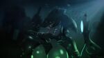 16:9 anthro aquatic big_breasts bioluminescence bodily_fluids breasts bubble digital_media_(artwork) female fish furrynext glowing hand_on_breast hi_res open_mouth saliva shaded shark solo tongue tongue_out underwater water wet widescreen