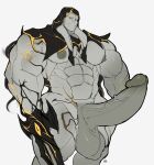 abs absurd_res balls biceps charcoalwaffle26 genitals gorr_(marvel) hi_res humanoid male marvel marvel_rivals melee_weapon muscular muscular_humanoid muscular_male nipples pecs penis solo sword symbiote vein veiny_penis weapon white_body white_skin
