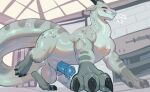 2026 absurd_res animal_genitalia animal_penis balls big_balls big_penis blue_body blush bodily_fluids breathing claws drag'n_wash dragon erection feral genital_fluids genitals hi_res horn long_tail looking_at_viewer male mammal mythological_creature mythological_scalie mythology nude penis ryan_(drag'n_wash) scalie scrotum_flap smile solo spots standing tail wet yamorio