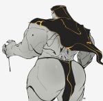 absurd_res bottomwear butt charcoalwaffle26 cloak clothing gorr_(marvel) hi_res humanoid loincloth male marvel marvel_rivals muscular muscular_humanoid muscular_male rear_view solo triceps white_body white_skin