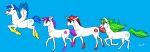 1_horn 2011 accessory ambiguous_gender blue_background blue_body blue_feathers blue_hair blue_markings brother_(lore) brother_and_sister_(lore) cutie_mark dave_strider digital_drawing_(artwork) digital_media_(artwork) earth_pony equid equine eyewear feathered_wings feathers feral feralized flying fur glasses green_hair group hair hasbro headband homestuck horn horse jade_harley john_egbert leg_markings mammal markings ms_paint_adventures my_little_pony mythological_creature mythological_equine mythology pegasus ponification pony purple_hair purple_headband purple_markings rectangular_glasses red_markings roachpatrol rose_lalonde round_glasses sibling_(lore) signature simple_background sister_(lore) socks_(marking) sunglasses unicorn unicorn_horn wearing_sunglasses white_body white_fur white_horn wings yellow_markings