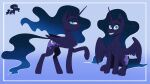16:9 2026 4k absurd_res adversarial_noise back_wings blue_background blue_body blue_eyes blue_mane blue_skin body_hair chibi cosmic_hair cutie_mark dark_body digital_media_(artwork) equid equine ethereal_hair eyebrows eyelashes feathered_wings feathers female friendship_is_magic full-length_portrait fur gradient_hair hair half-closed_eyes hasbro hi_res hooves horn horse long_hair looking_at_viewer mammal mane monochrome_body moon_symbol moonlight_kylin motion_lines my_little_pony mythological_creature mythological_equine mythology narrowed_eyes nightmare_moon_(mlp) nude pony portrait pose princess princess_luna_(mlp) pupils raised_leg royalty shadow side_view simple_background sitting smile solo spread_wings standing star teeth three-quarter_view wide_eyed widescreen winged_unicorn wings