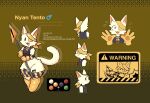 anthro background_text big_butt black_eyes boots butt clothing description domestic_cat eye_patch eyeband eyewear fan_character felid feline felis footwear fur gloves handwear hi_res holding_object inner_ear_fluff itakondr3200 jewelry lights male mammal meme model_sheet necklace nyan_tento_(itakondr3200) open_mouth rear_view shaded shoes side_view simple_background simple_shading small_waist smile solo tail thick_thighs topwear traffic_light tuft vest warning warning_sign warning_symbol white_body white_fur white_tail wide_hips wrapped_arms wrapped_legs yellow_boots yellow_clothing yellow_footwear yellow_gloves yellow_handwear