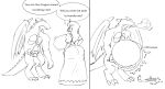 anthro anthro_pred before_and_after belly big_belly big_breasts big_butt breasts burp_cloud burping butt clothing comic crown discarded_clothing dragon duo english_text european_mythology female female_prey goldenkuji guts headgear huge_belly huge_breasts human human_prey instant_loss_2koma internal intestines lung male male/female male_pred mammal membrane_(anatomy) membranous_wings monochrome mythological_creature mythological_scalie mythology oral_vore organs princess royalty same_size_vore scalie speech_bubble stomach tail talking_to_another text tiara vore western_dragon wings x-ray_view