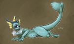  canine eeveelution female feral fox mammal nintendo nipples poisindoodles pok&eacute;mon simple_background vaporeon video_games 