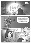 absurd_res anthro avian barefoot bird black_and_white blood bodily_fluids canid canine clothed clothing comic dialogue domestic_cat duo english_text feet felid feline felis feral fox gore hairless hairless_cat henry_(undying_void) hi_res inner_ear_fluff inside joseph_(undying_void) kifyun2 male mammal monochrome speech_bubble sphynx_(cat) text tuft
