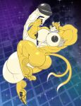 5_fingers 5_toes abs anthro areola armpit_tuft balls big_areola big_balls big_butt big_glans big_muscles big_pecs big_penis black_fingernails black_glans black_nails black_nipples black_toenails butt colored_nails dated dipstick_tail erection eyebrows eyewear feet fingernails fingers fur genitals glans glistening glistening_body glistening_genitalia glistening_glans glistening_penis grey_armpit_hair grid_lines hand_on_back hi_res holding_eyewear holding_object holding_sunglasses huge_balls huge_glans huge_muscles huge_penis hyper hyper_balls hyper_genitalia hyper_glans hyper_penis looking_at_viewer male markings multicolored_body multicolored_fur muscular muscular_anthro muscular_male nails nipples nude nude_anthro nude_male pale_countershading pattern_background pecs penis pose posing_nude rxq signature simple_background sunglasses tail tail_markings toenails toes two_tone_body two_tone_fur vein veiny_balls veiny_penis yellow_body yellow_fur