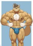 absurd_res anthro big_muscles canid canine canis flexing flexing_bicep grin grinning_at_viewer hi_res huge_muscles male mammal muscular muscular_anthro muscular_male senryo shinobiya smile smiling_at_viewer wolf