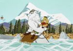 2025 adriano_romea_corsini anthro armor bear big_breasts big_hands bikini bikini_armor biped blonde_hair blue_eyes breasts canid canine carrying_another chainmail chainmail_bikini clothing crossing_river dangling_legs detailed_background female forest_background fox fur group hair hi_res human larger_anthro larger_female larger_human larger_male male mammal mountain orange_body overweight overweight_anthro overweight_female polar_bear red_hair river ruff scared size_difference slim_female smaller_anthro smaller_female smaller_human smaller_male smug_grin swimwear thick_thighs trio two-piece_swimsuit unconvincing_armor ursine viking_helmet white_body white_fur wide_hips