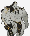 abs absurd_res biceps bottomwear charcoalwaffle26 clothing gorr_(marvel) hi_res humanoid loincloth male marvel marvel_rivals melee_weapon muscular muscular_humanoid muscular_male nipples pecs solo sword symbiote weapon white_body white_skin