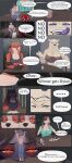 absurd_res anthro big_breasts bodily_fluids breasts bubble canid canine clothed clothing comic digital_media_(artwork) drooling drooling_tongue english_text extreme_size_difference female fur gimpis hair hi_res macro male male/female mammal open_mouth saliva saliva_string simple_background size_difference smile speech_bubble text vore