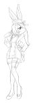 absurd_res anthro blonde_hair breasts buckteeth clothed clothing coat female footwear garter_straps gloves hair handwear hi_res jay_vik lab_coat lagomorph legwear leporid lola_bunny looney_tunes mammal monochrome nurse rabbit scut_tail shoes short_tail small_breasts solo tail teeth thigh_highs topwear warner_brothers