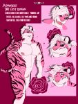 abs absurd_res ambiguous_gender andromorph andromorph/male anthro asmodeous_concupisco big_breasts big_butt breasts butt demon digital_drawing_(artwork) digital_media_(artwork) english_text felid feline female flat_colors flat_sketch fur genderfluid_(lore) genitals hair hi_res intersex intersex/male kay_powers looking_at_viewer male mammal model_sheet muscular muscular_anthro nipples nonbinary_(lore) nude open_mouth pantherine pink_body pink_fur simple_background sketch smile solo stripes tail text thick_thighs tiger vulva white_body white_fur