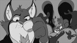 16:9 anthro beverage black_tie_(suit) canada_lynx cattrick_lynxley clothing container cup disney dress duo european_rabbit feedfancier felid feline female fur hi_res holding_uvula imminent_vore inside_mouth judy_hopps lagomorph leporid lynx male mammal oryctolagus pointy_ears rabbit rabbit_ears suit tea tongue uvula widescreen zootopia