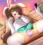  absurd_res ahegao anthro aroused aroused_face bench blush bodily_fluids bottomwear brainwashing brown_eyes brown_hair clothed clothing confusion crossdressing cum cum_in_clothing cum_through_clothing cum_through_skirt dakeneshi duo erection erection_under_clothing erection_under_skirt femboy feminine genital_fluids green_bottomwear green_clothing green_skirt hair hi_res hoodie hypnosis hypnotic_screen inner_ear_fluff involuntary_orgasm jacket jewelry kemono lagomorph legwear leporid long_hair long_twintails looking_pleasured male male/male mammal mind_control necklace on_bench one_eye_half-closed open_mouth orgasm park park_bench pleated_skirt rabbit sitting sitting_on_bench skirt spread_legs spreading steamy_breath surprised tenting thigh_highs tongue topwear tuft twintails_(hairstyle) wet wet_clothing white_clothing white_hoodie white_jacket white_thighhighs white_topwear 