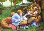 2026 3_toes 5_fingers anthro areola arm_markings balls_outline beard bedding biped black_body black_fur black_markings black_nose blanket blonde_hair breasts brother_(lore) brother_and_sister_(lore) bulge canid canine claws detailed_background detailed_bulge dialogue digit_ring digital_media_(artwork) digitigrade duo english_text facial_hair feet female female_anthro finger_claws fingers firecat fox fur genital_outline gloves_(marking) goatee grass hair hand_holding hand_on_chest head_between_breasts husband husband_and_wife incest_(lore) incest_marriage jewelry kit_(kitsune_youkai) kitsune_youkai leg_markings long_hair lying male male/female male_anthro mammal markings married_couple mouth_closed nature navel nipples nude nude_anthro nude_female nude_male on_back open_mouth orange_body orange_fur orange_tail outside pink_areola pink_inner_ear pink_nipples plant resting ring sheath_outline sibling_(lore) sister_(lore) snout socks_(marking) speech_bubble tail teeth text toe_claws toes tree wedding_ring whiskers white_beard white_body white_breasts white_facial_hair white_fur wide_eyed wife