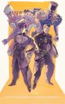  bad_id bad_pixiv_id black_hair crazy_diamond gakuran higashikata_jousuke highres jojo_no_kimyou_na_bouken karita_(kali_lgk) multiple_boys nijimura_okuyasu pompadour purple_hair school_uniform stand_(jojo) the_hand_(stand) 