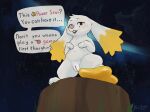 dialogue english_text female feral genitals glibnel hi_res humanoid_genitalia humanoid_vulva lagomorph leporid looking_at_viewer mammal mario_bros nintendo power_star rabbit requesting semi-anthro sex_request solo space star_bunny super_mario_galaxy talking_to_viewer text tree_stump vulva