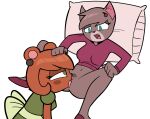 2026 4_fingers anthro anthro_on_anthro apron arms_bent back-tie_apron back-tie_clothing bent_legs big_breasts big_eyes biped black_collar black_pubes black_whiskers bodok bottomless bottomless_anthro bottomless_female breasts brown_body brown_ears brown_fur brown_hair brown_markings brown_nose cheek_markings circle_(marking) clitoris clothed clothed_anthro clothed_female clothed_sex clothing collar collar_tag countershade_face countershade_fur countershading cunnilingus dark_markings delia_(ajmarekart) digital_drawing_(artwork) digital_media_(artwork) domestic_cat dress duo ear_piercing ear_ring earpiece eyelashes facial_markings fangs felid feline felis female female/female fingers footwear fur genitals glistening glistening_hair glistening_tongue green_apron green_clothing green_dress green_eyes hair hair_grab half-closed_eyes head_markings hi_res humanoid_hands interspecies iris light_body light_fur light_hair long_eyelashes long_whiskers looking_at_another looking_at_partner looking_down looking_down_at_another looking_down_at_partner looking_pleasured looking_up looking_up_at_another looking_up_at_partner lying mammal markings mature_anthro mature_female medium_hair meryl_(ajmarekart) monotone_background multicolored_body multicolored_fur murphy_and_mitzi narrowed_eyes no_pupils on_back open_mouth oral orange_body orange_ears orange_fur orange_hair piercing pillow pink_clitoris pink_clothing pink_footwear pink_inner_ear pink_nose pink_pillow pink_shoes pink_sweater pink_tongue pink_topwear pink_vulva plantigrade pointy_ears prick_ears pubes ring_piercing rodent round_ears sciurid sex shoes short_hair simple_background snout spread_legs spreading sweater teeth thick_thighs three-quarter_view tongue tongue_out topwear touching_hair tree_squirrel two_tone_body two_tone_fur vaginal vulva whiskers white_background white_body white_countershading white_fur white_sclera