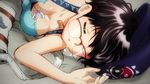  1girl breasts glasses nazo_no_kanojo_x oka_ayuko saliva short_hair sleepy 