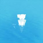  ayu_(mog) bear blue commentary fish iceberg no_humans open_mouth original polar_bear solo_focus water 
