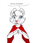 /co/ 2026 4_fingers 4chan anthro arms_bent big_ears big_eyes big_iris black_text blue_eyes buckteeth cape cape_only cheek_tuft clothing dialogue digital_drawing_(artwork) digital_media_(artwork) don_bluth english_text eyelashes facial_tuft female fingers front_view fur fur_tuft glistening glistening_eyes hands_together head_tuft humanoid_hands ian_comics iris looking_at_viewer mammal mature_anthro mature_female mostly_nude mostly_nude_anthro mostly_nude_female mouse mrs._brisby ms._co_(4chan) murid murine open_mouth open_smile partial_speech_bubble partially_colored pink_nose pupils red_cape red_clothing rodent simple_background smile smiling_at_viewer solo speech_bubble talking_to_another teeth text the_secret_of_nimh tuft whiskers white_background white_speech_bubble wide_hipped_anthro wide_hipped_female wide_hips