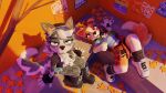16:9 3d_(artwork) advertisement anthro autumn_leaves baseball_cap bench bird's-eye_view blue_eyes boots border_collie bottomwear canid canine canis chest_tuft clothing coda_(fc5) collie crispe_(fc5) crop_top daisy_dukes denim denim_bottomwear denim_clothing denim_shorts digital_media_(artwork) domestic_dog duo fc5 female fluffy fluffy_tail footwear fur gesture grey_body grey_eyes grey_fur hat headgear headwear herding_dog heterochromia hi_res high-angle_view hotpants inner_ear_fluff looking_at_viewer looking_up looking_up_at_viewer lying lying_on_bench mammal midriff navel on_back on_bench orange_body orange_eyes orange_fur pastoral_dog poster_(object) scarf sheepdog shirt shoes shorts sitting sitting_on_bench sneakers star_trek tail topwear tuft vulcan_salute white_body white_fur widescreen
