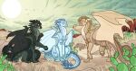  ambiguous_gender better_version_at_source cactus cloud cyprusdraegon dragon ear_piercing ear_ring european_mythology facial_horn feral group horn icewing_(wof) looking_at_another moonwatcher_(wof) mythological_creature mythological_scalie mythology nightwing_(wof) nose_horn piercing plant qibli_(wof) ring_piercing sandwing_(wof) scalie scar sitting sky smile sun trio western_dragon wings_of_fire winter_(wof) 