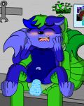 4:5 anthro artist backsack balls blush canid canine digital_drawing_(artwork) digital_media_(artwork) duo ears_down fan_character fluffy fluffy_chest fluffy_hair fox fox_ears fox_tail genitals hair happy happy_sex hi_res lapiscrowlime machine male mammal moan penis pivoted_ears robot sex signature sitting smile spread_legs spreading tools water