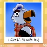 1:1 2023 animal_crossing anthro avian bangs beak beak_markings biped bird black_eyes black_markings blue_clothing blue_pupils blue_shirt blue_sky blue_topwear brown_eyebrows cheek clear_sky clothed clothed_anthro clothed_male clothing colored cookieboy011 digital_drawing_(artwork) digital_media_(artwork) english_description english_text exclamation_point eyebrows eyelashes feather_hair feathered_wings feathers gull gulliver_(animal_crossing) hair half-length_portrait hat headgear headwear lari larid light lighting looking_at_viewer male male_anthro markings multicolored_beak multicolored_blanket multicolored_clothing multicolored_shirt multicolored_sweater multicolored_topwear multicolored_wings nintendo number open_beak open_mouth open_smile orange_background orange_beak outside pattern_background photo plaid plaid_background portrait pseudo_hair pupils shaded shirt short_hair simple_background sky smile smiling_at_viewer solo star_pupils story story_in_description sweater text thick_thighs title topwear two_tone_beak two_tone_clothing two_tone_shirt two_tone_topwear white_clothing white_hair white_hat white_headwear white_sclera white_wings wings winter